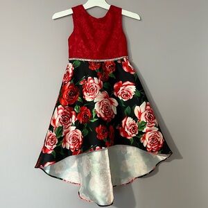 Beautiful Holiday Dress - High Low length - Girls size 4